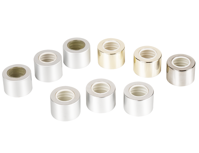 Accesorio de tapa plástica de aluminio cosmético