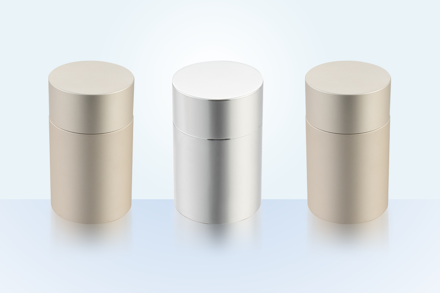 Jarra de almacenamiento de té portátil de aluminio tarro cilíndrico sellado